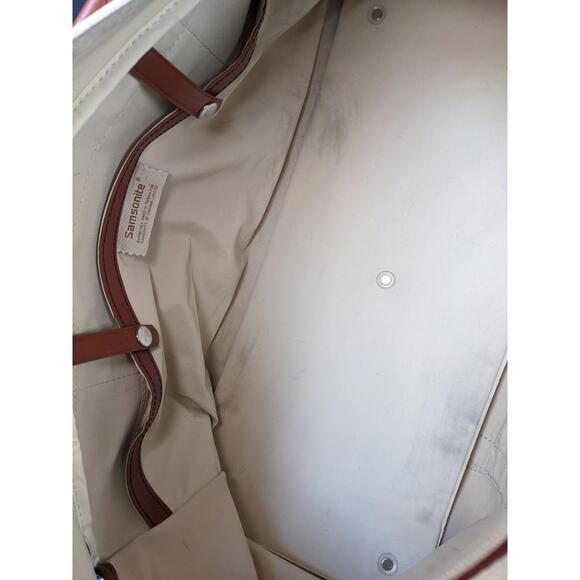 Samsonite Taiwan Duffle Bag 21" Travel Carry-On Beige Canvas - Picture 11 of 12